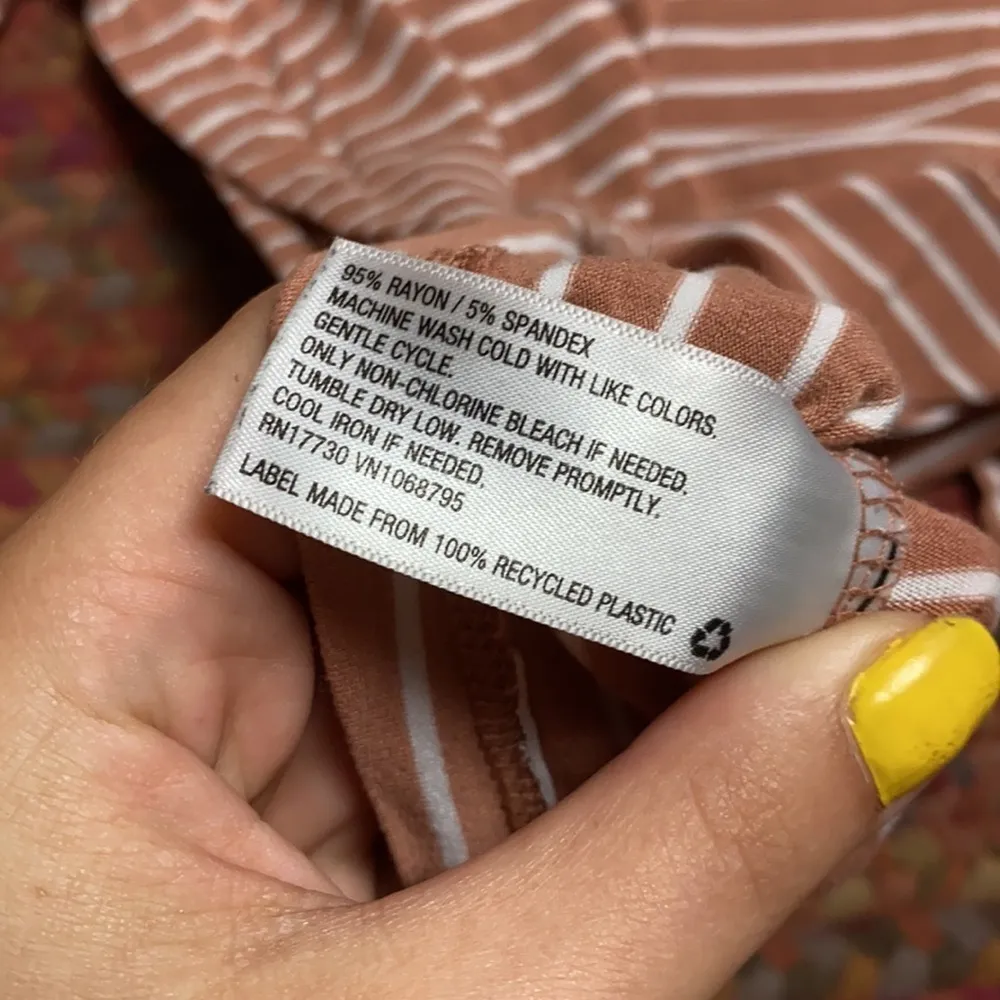 PINK STRIPED BASIC STRETCHY TEE SHIRT Size M - Image 4