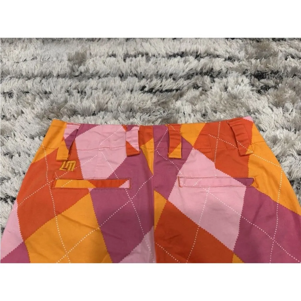 Loudmouth Ladies Golf Argyle Diamond Purple Pink Shorts US 2 - Image 8