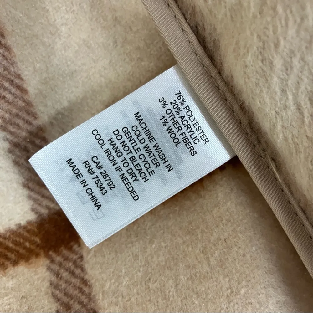 Joie  | Tan Brown Window Pane Plaid Open Front Shacket Jacket S - Image 4