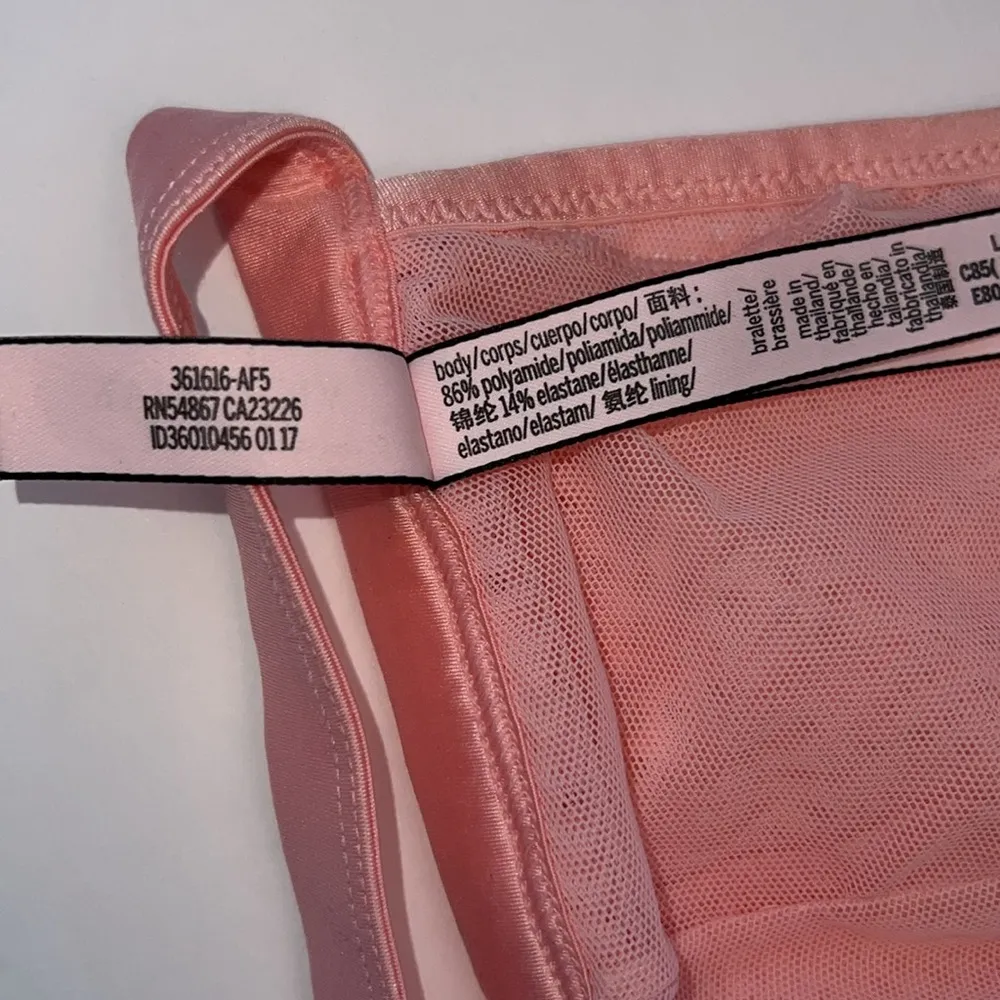 Victorias Secret Bra Women Large Front Close Bralette Crochet Lace Pink Wireless - Image 8