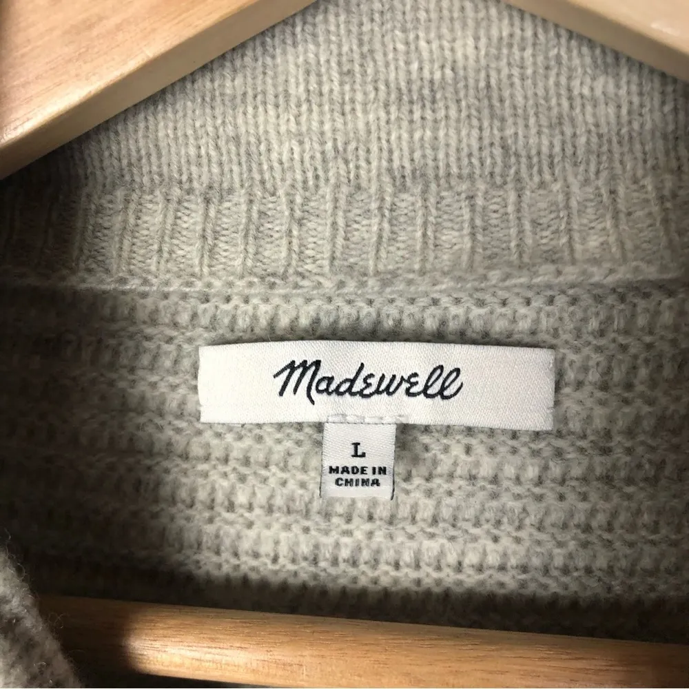 Madewell Skyscraper Merino Wool Mock Neck Long Sleeve Sweater Dress L - Image 5