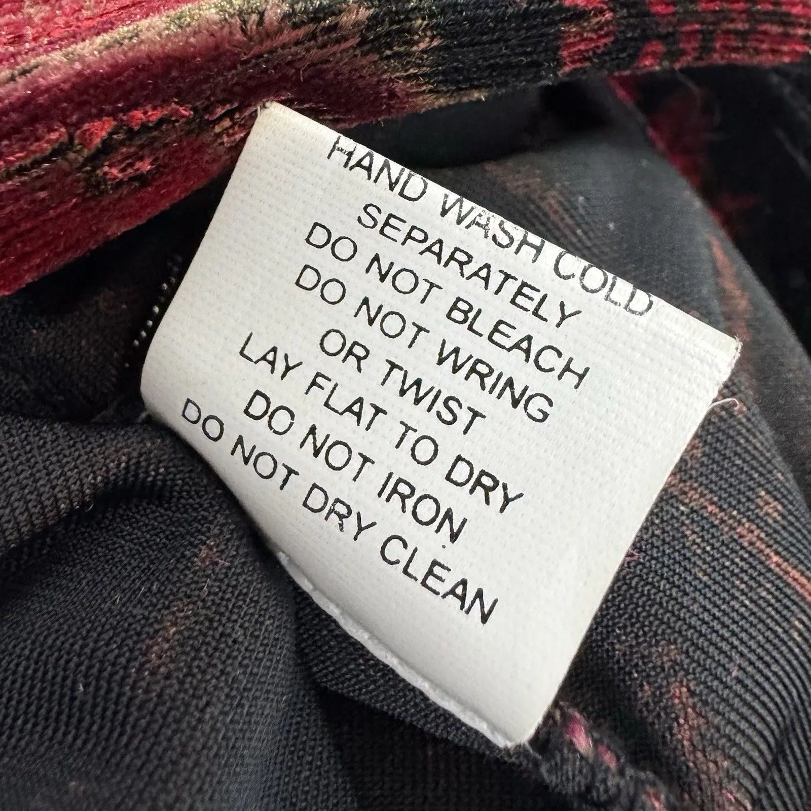 Y2K Vintage Velvet Floral Paisley Top 1X Red Black Grunge Vamp Witchy Whimsigoth - Image 5