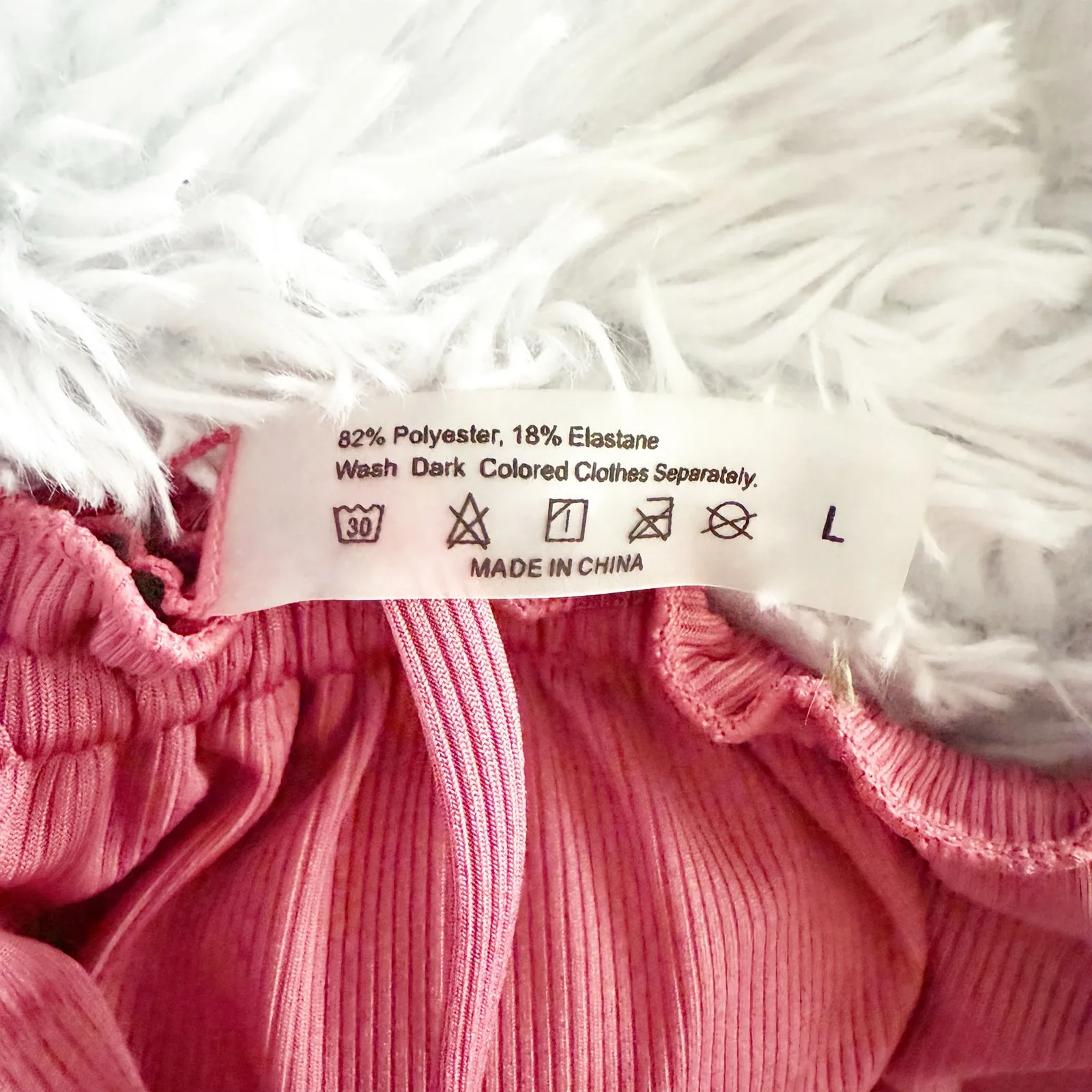 Ribbed 2-pc Swimsuit Swimwear Muted Raspberry Pink Bikini Matching Swim | Large - Image 5