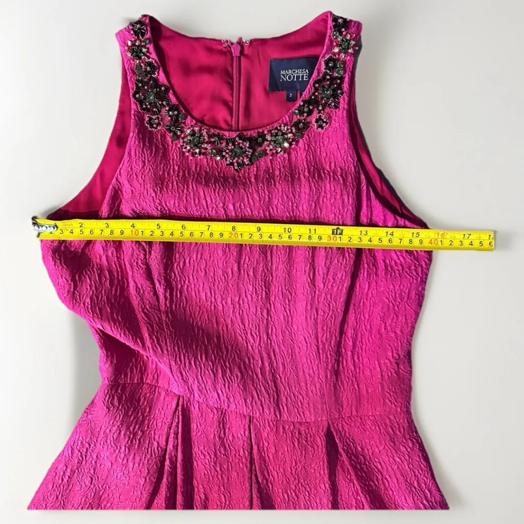 Marchesa Notte Jeweled‎ Collar Gown Silk Blend Runway 2016 Glam Designer Pink 2 - Image 14