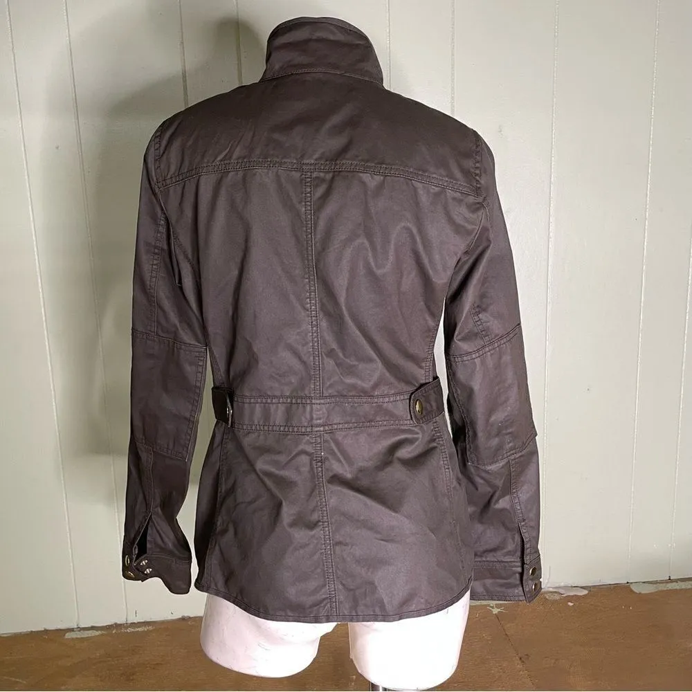 J. Crew Black Label Downtown‎ Field Utility Chore Barn Jacket Wax Coated Green S - Image 3