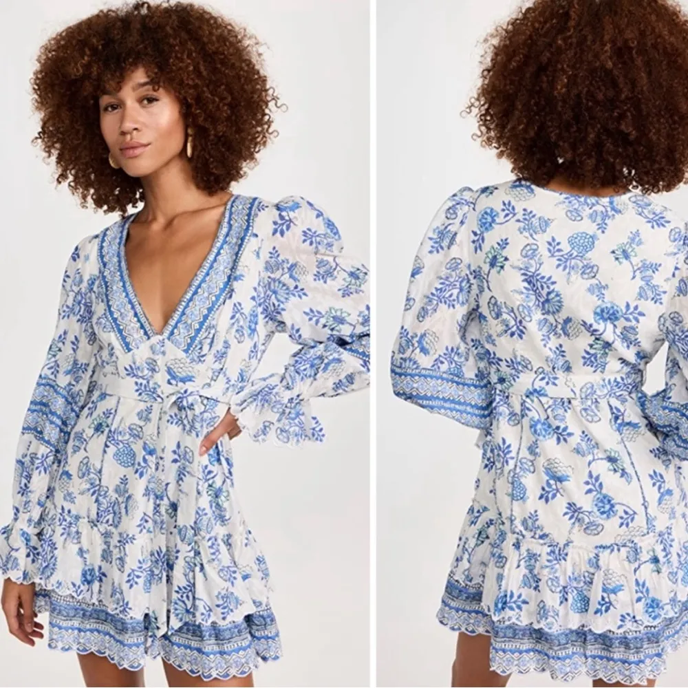 Hemant & Nandita Belted Mini Dress in Cobalt & White, Size XXL EXCELLENT! $405 White - Image 5