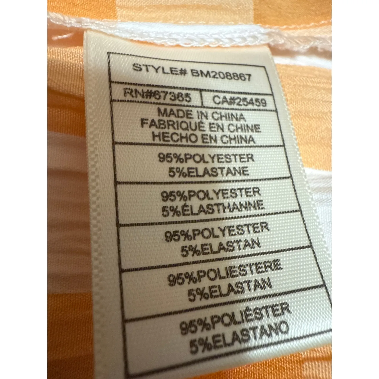 Steve Madden BB Dakota Orange White Checkered Sleeveless Cami A-line Dress Sz S - Image 4