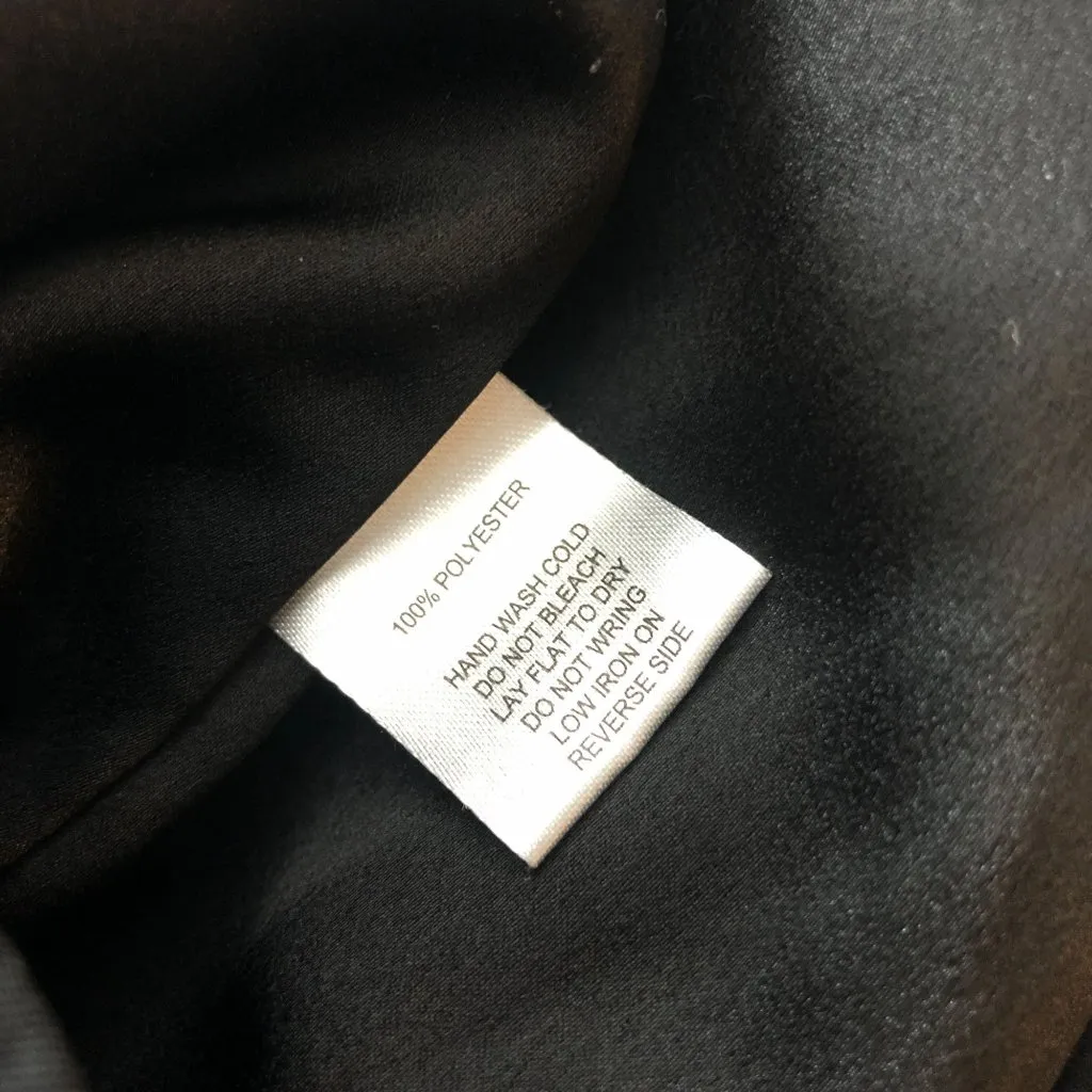 JLux Label Womens Pants High Rise Pleated Pockets Satin Wide Leg Black M Size M - Image 5