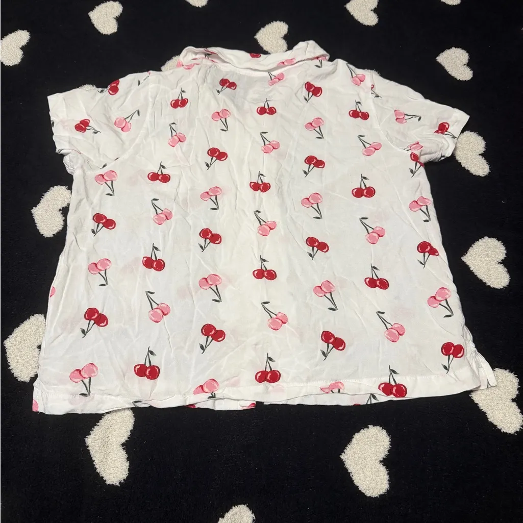 Derek Heart White Pajama Set with Cherry Print - Image 3