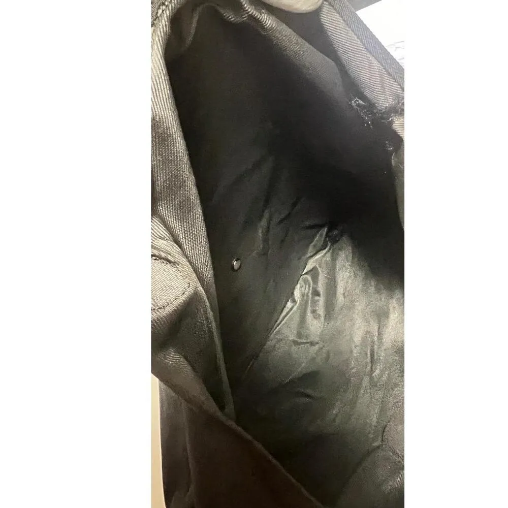 Brighton Black Nylon Brown Croc Embossed Leather Trim Caroline Folding Tote Bag - Image 6