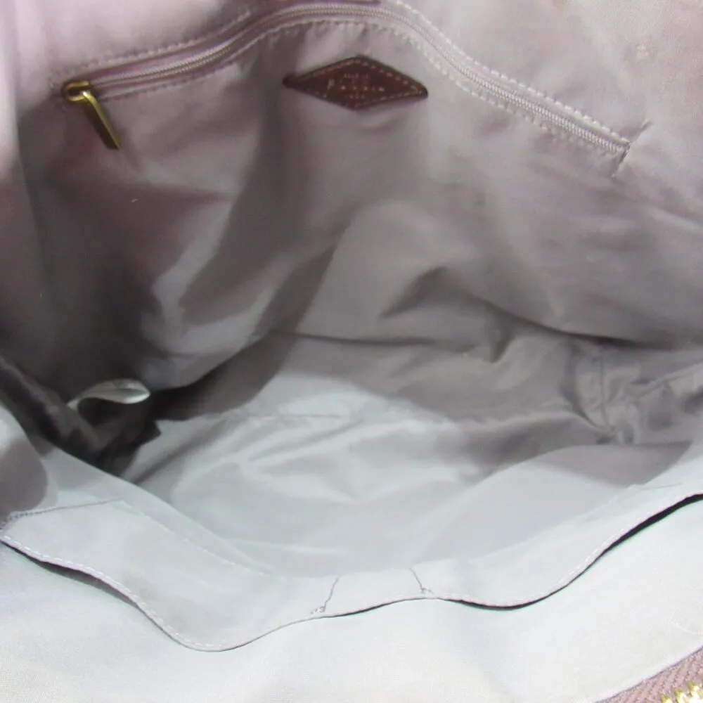 Croco Felicity Brown Leather Tote Shoulder Bag Work Travel Front Pocket - Image 8