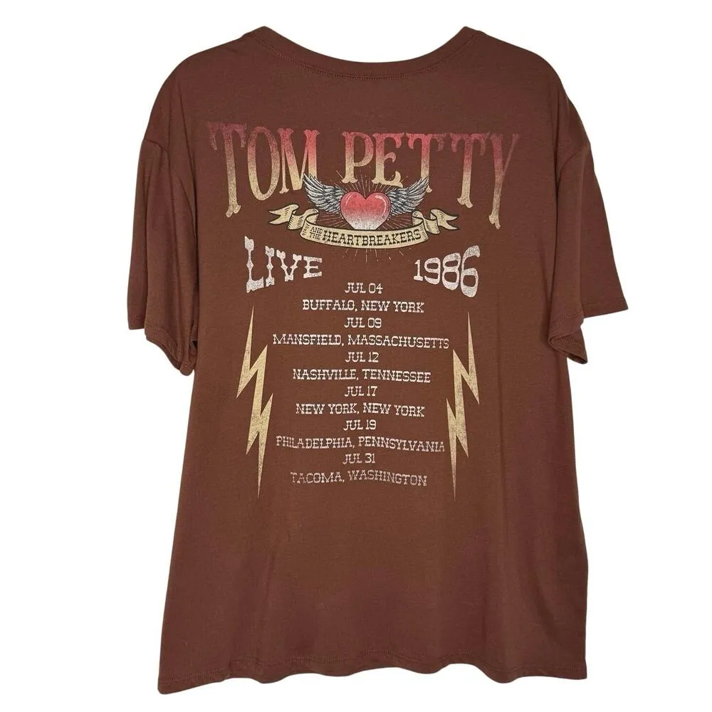 Hybrid Apparel Tom Petty & The Heartbreakers Graphic Band T-Shirt Size XL Brown - Image 6