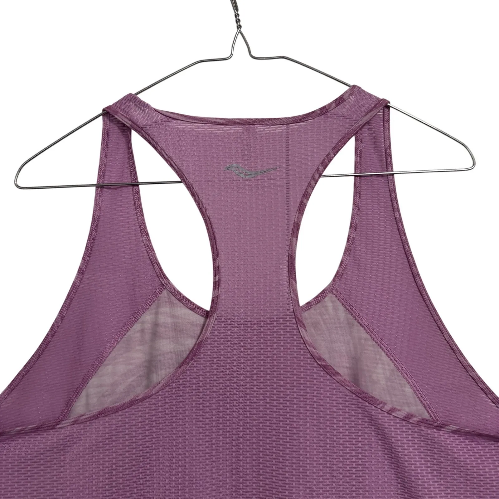 Saucony Womens Racerback Tank Top Purple Swirl Athletic Workout Gym Size L - Image 11