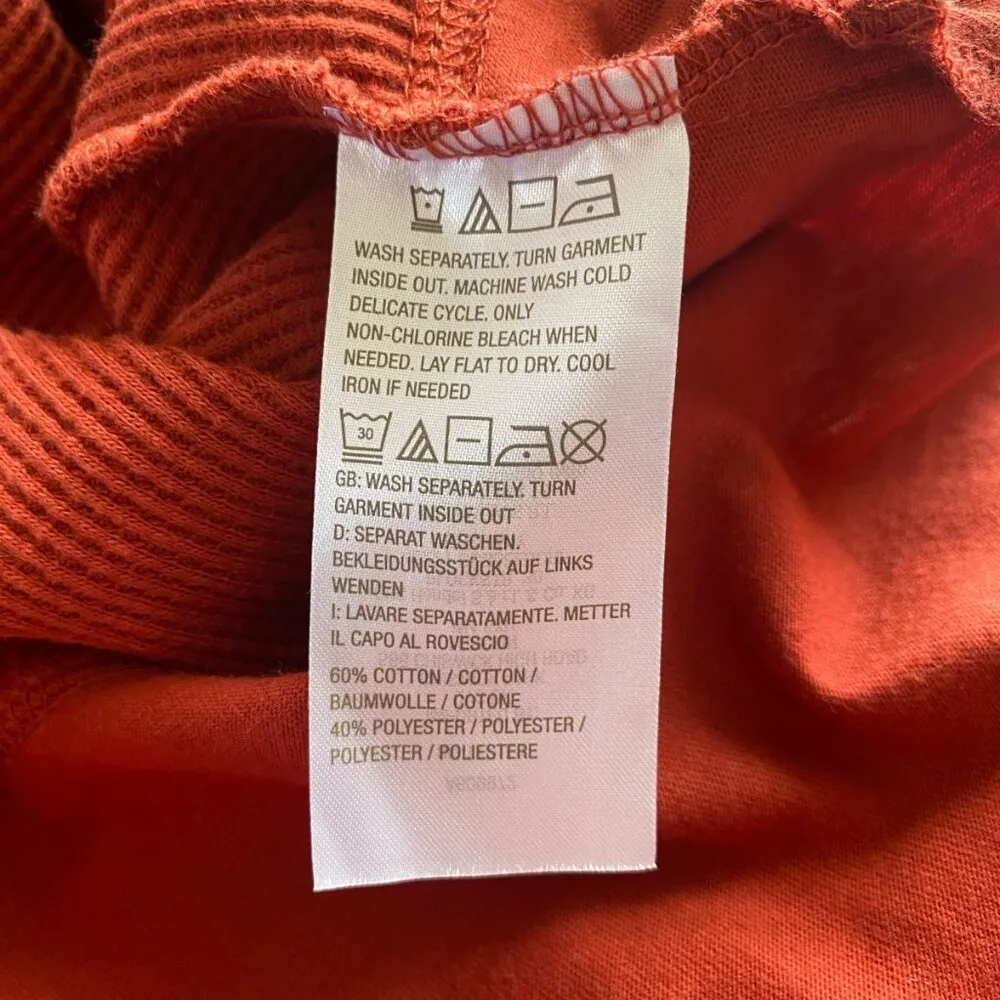 Belle by Kim Gravel burnt orange long sleeve pullover v-neck stretchy top size S - Image 6