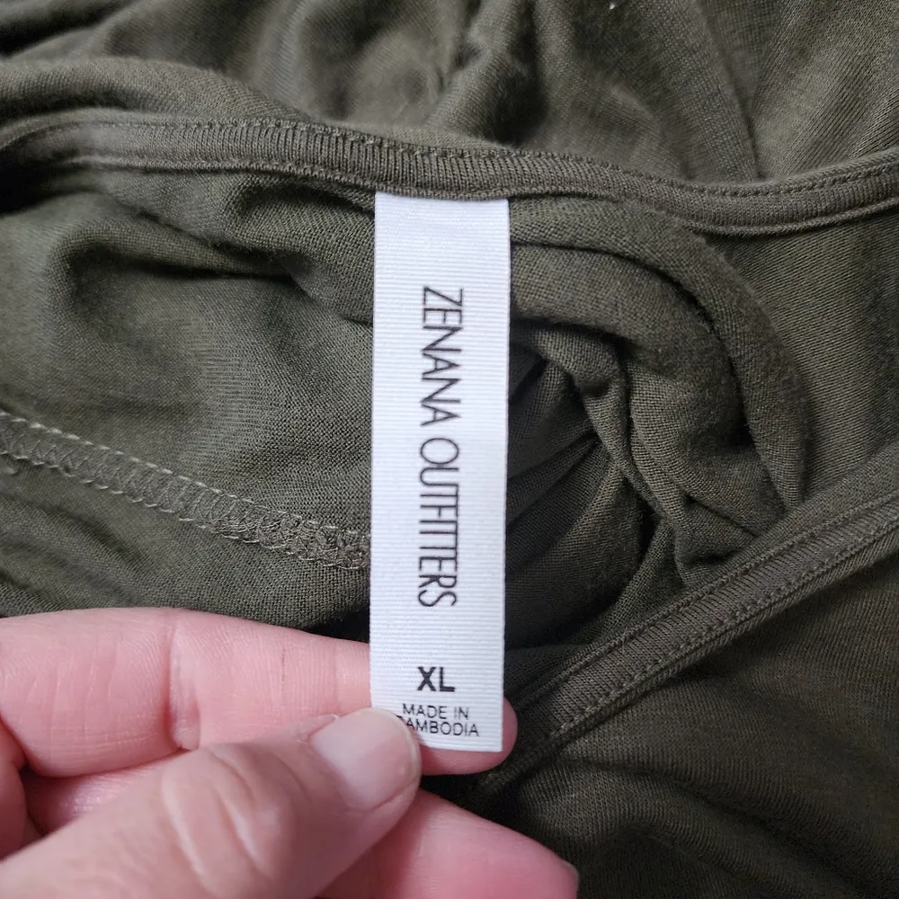 Zenan Outfitters Olive Empire Waist Modest Knit Long Sleeve Maxi Dress Size XL - Image 6