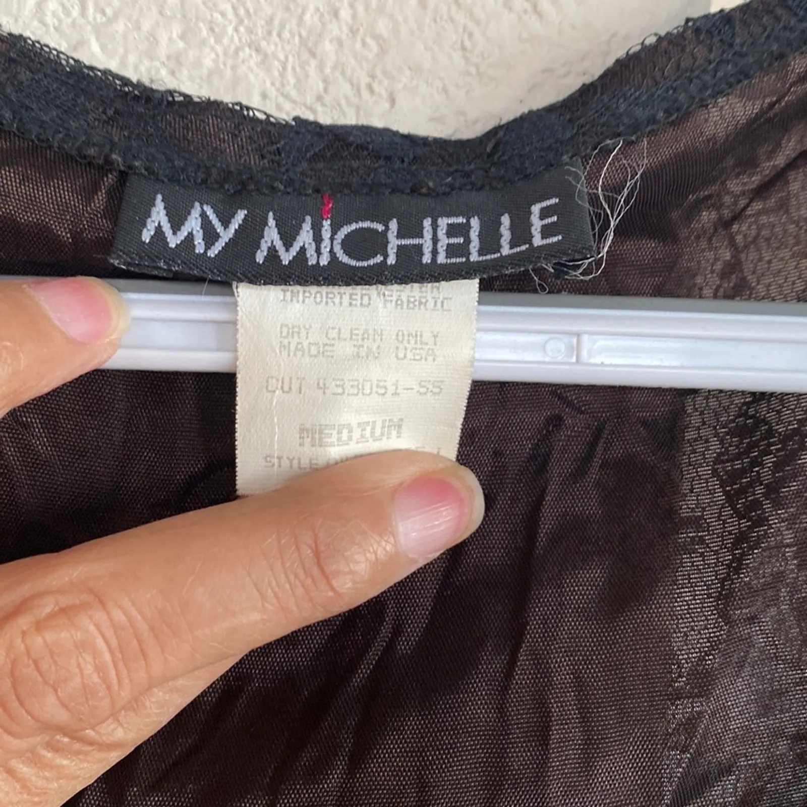 Vintage My Michelle 90s crushed black velvet lace back vest size M holiday chic Size M - Image 7