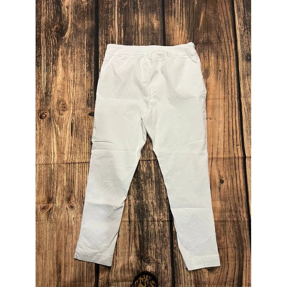 Soft Surroundings Women's Large White Pull-On Elastic Waistband Pants - Image 4