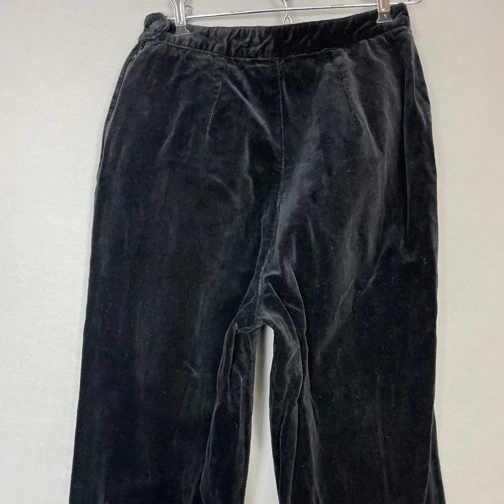 Vintage Velvet Pants Slacks Women Esprit Holiday Christmas Festive High Rise 90s Black Size XS - Image 10