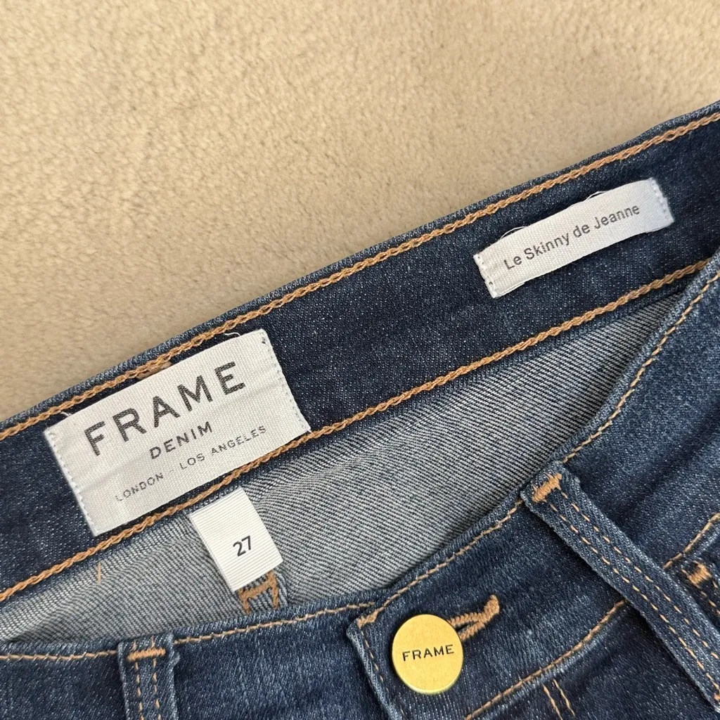 Frame Le Skinny de Jeanne Denim Jeans Queens Way Cotton Stretch Size 27 - Image 6