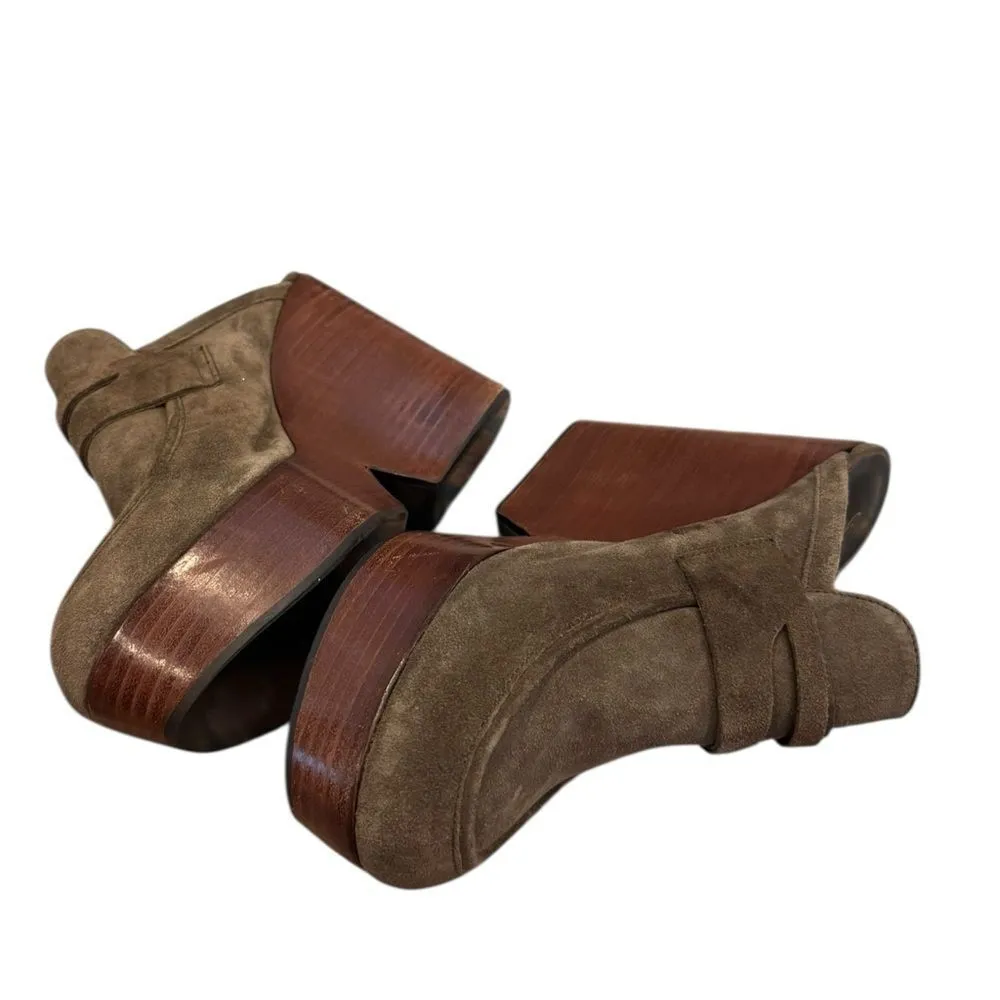 Robert Clergerie Damor Olive Platform Wooded Clogs 40 Green Size 9.5 - Image 4