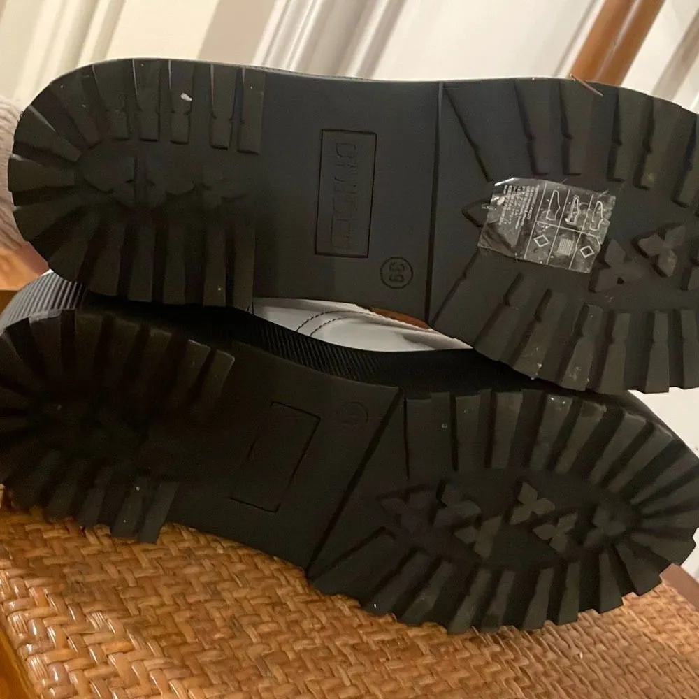 H&M Divided NWOB white platform lace up combat boots size 39 - Image 7