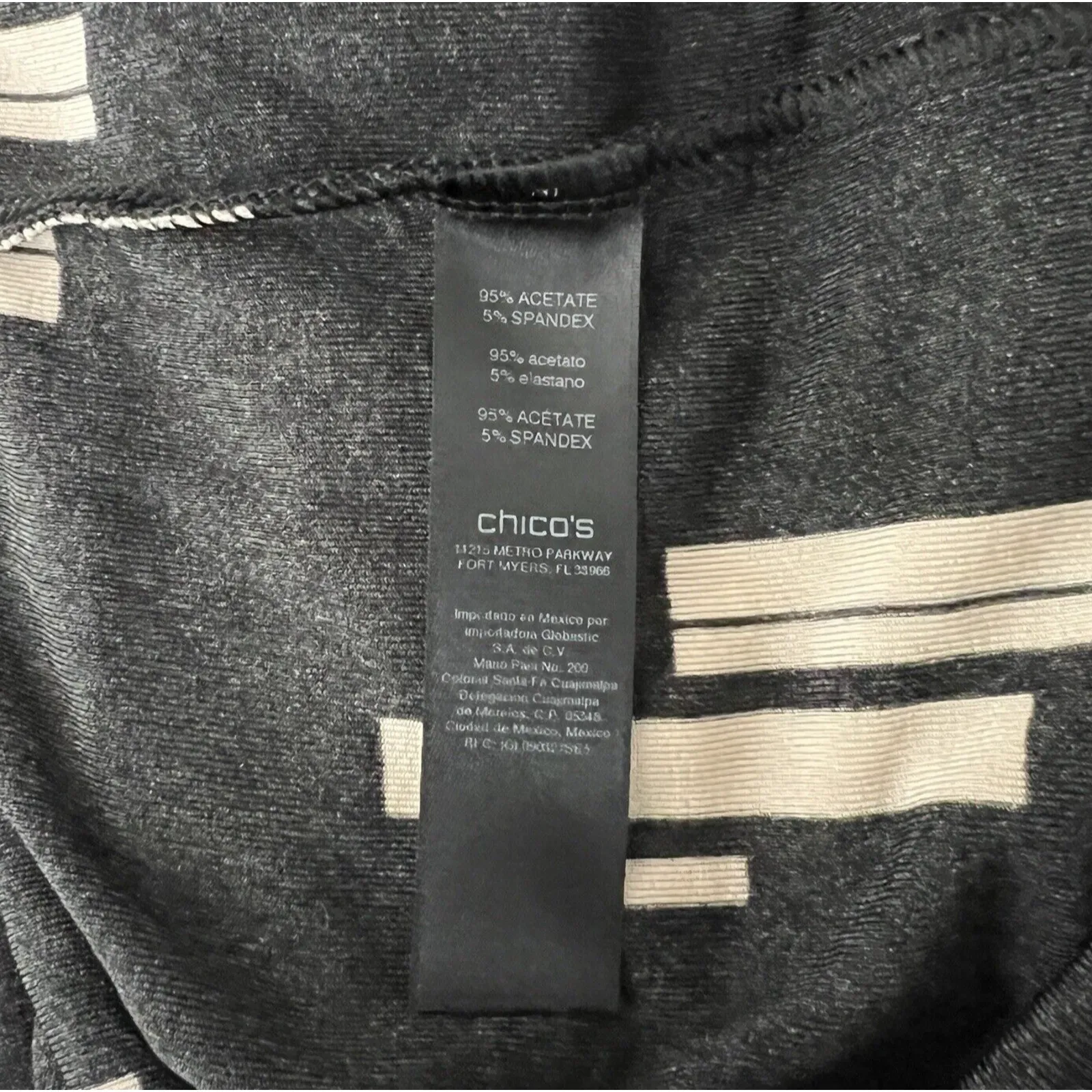 Chicos Dress Women‎ XS Black Cream Geometric Maxi Travelers Career Casual Slinky - Image 8