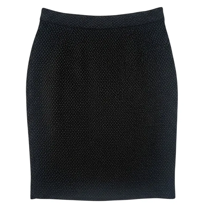 Nanette Lepore Black Picturesque Textured Pencil Skirt Size 2 - Image 2