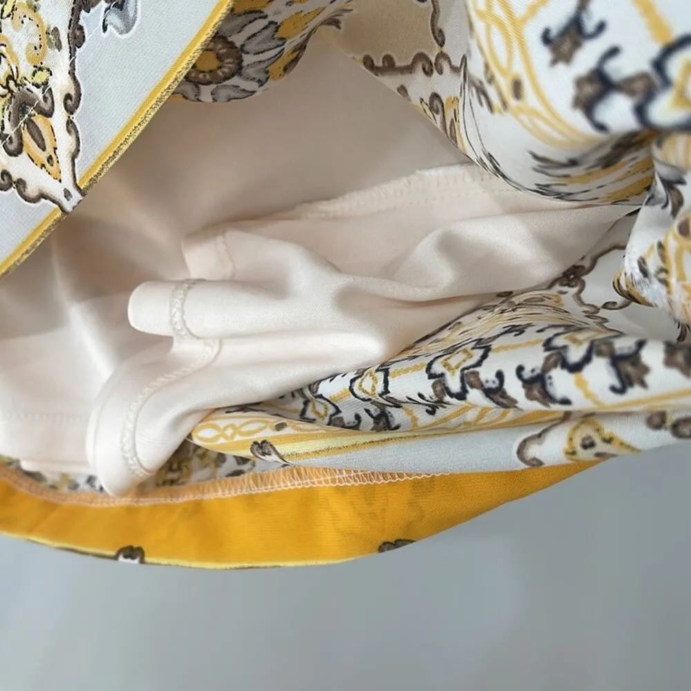 Lulus Dandy Lion Yellow Print Shift Mini Dress SZ S Flirty CottageCore Sexy - Image 4