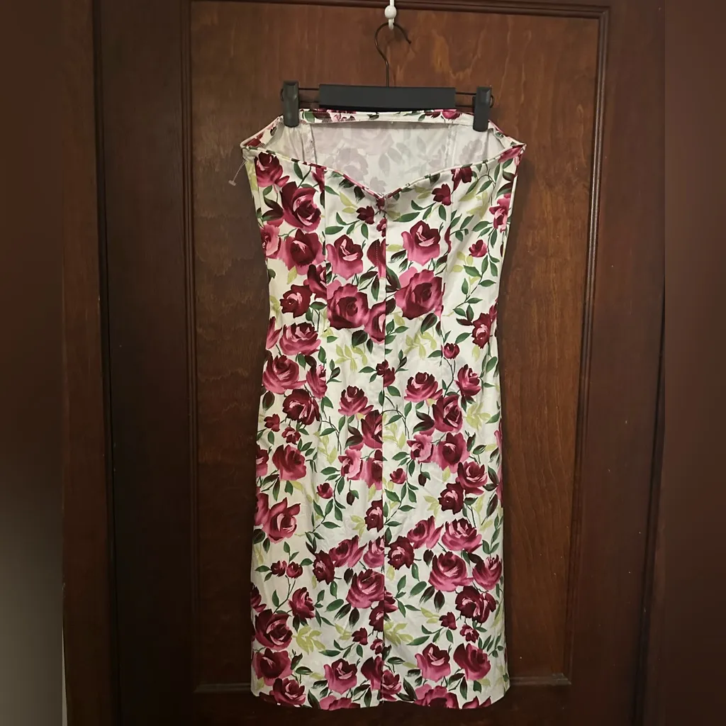 jessica mcclintock gunne sax strapless floral dress - Image 4