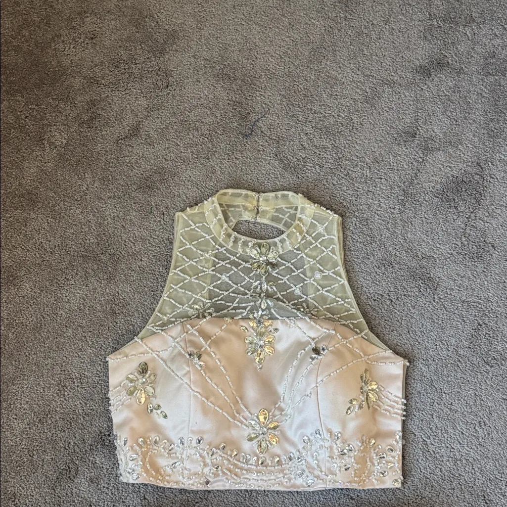 Ivory Two Piece Prom Set Size M - Image 2