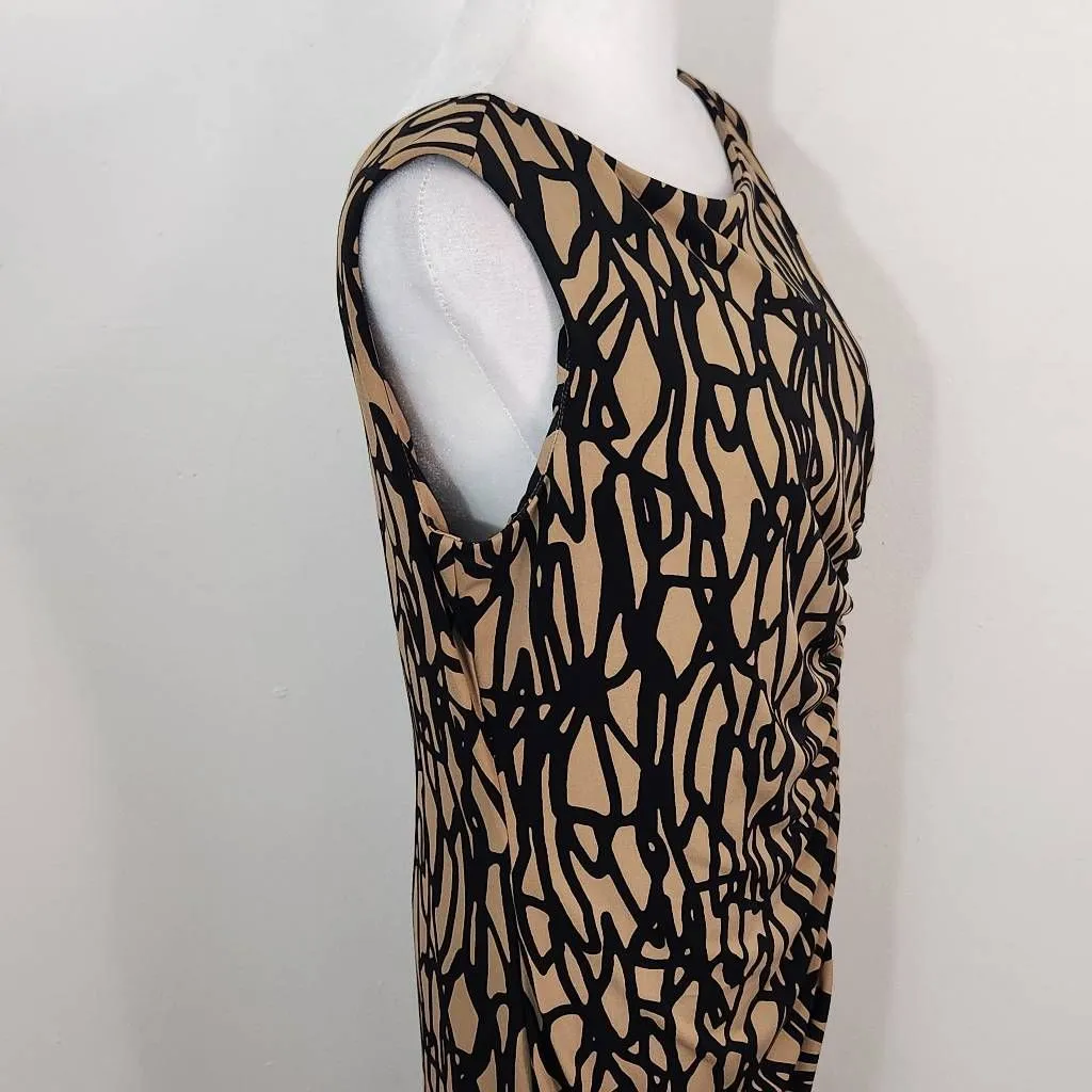 Vicky Tiel Brown and Black Sheath Dress Size Medium Wedding Guest Dress - Image 6