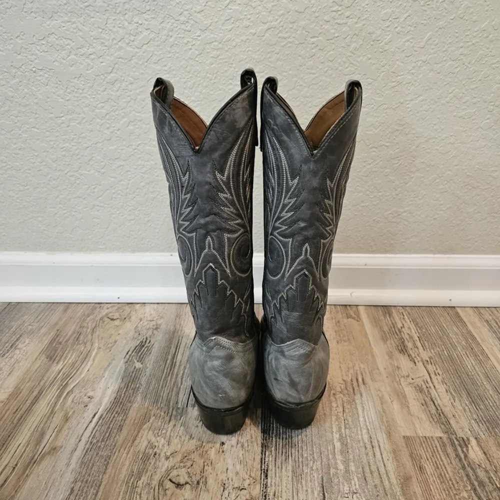 Texas All American Made Womens 7.5D Cowboy Western Boots Stitching Cowgirl Gray Size 7.5 - Image 6