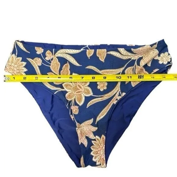NEW Cupshe Blue and Orange Paisley Floral Print Bikini Resort Coastal Vacation S - Image 9