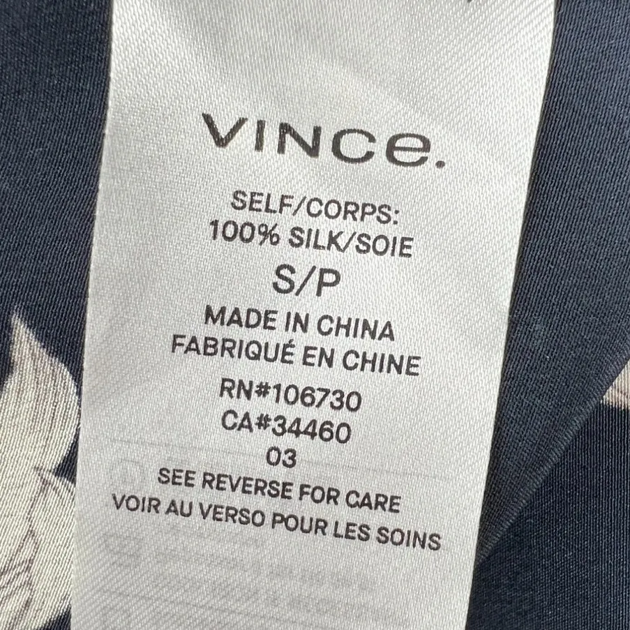 VINCE S 100% Silk Midnight Dark Floral Sleeveless Hawaiian Midi Dress Sundress - Image 6