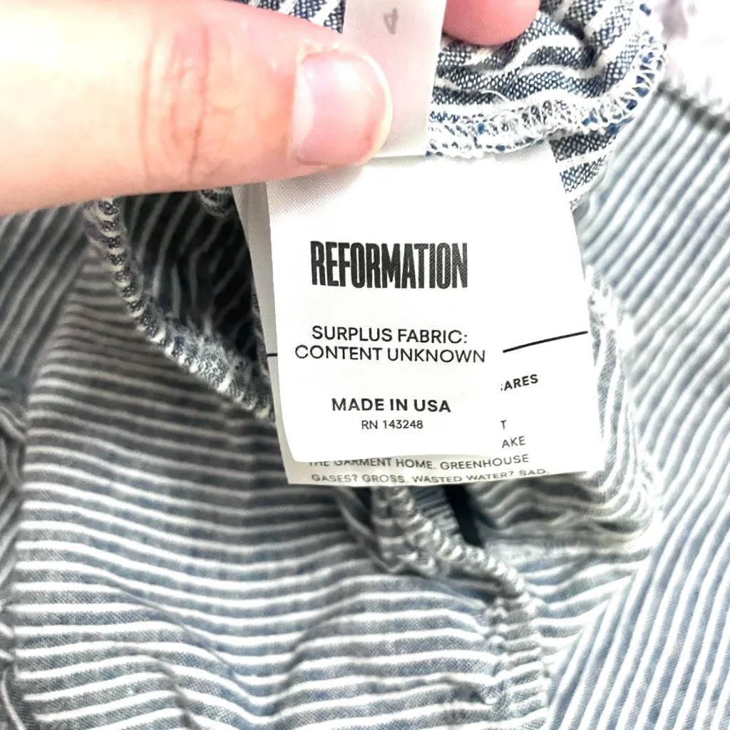 Reformation Blue Linen Two-Piece Skirt Set Size 4 - Image 10