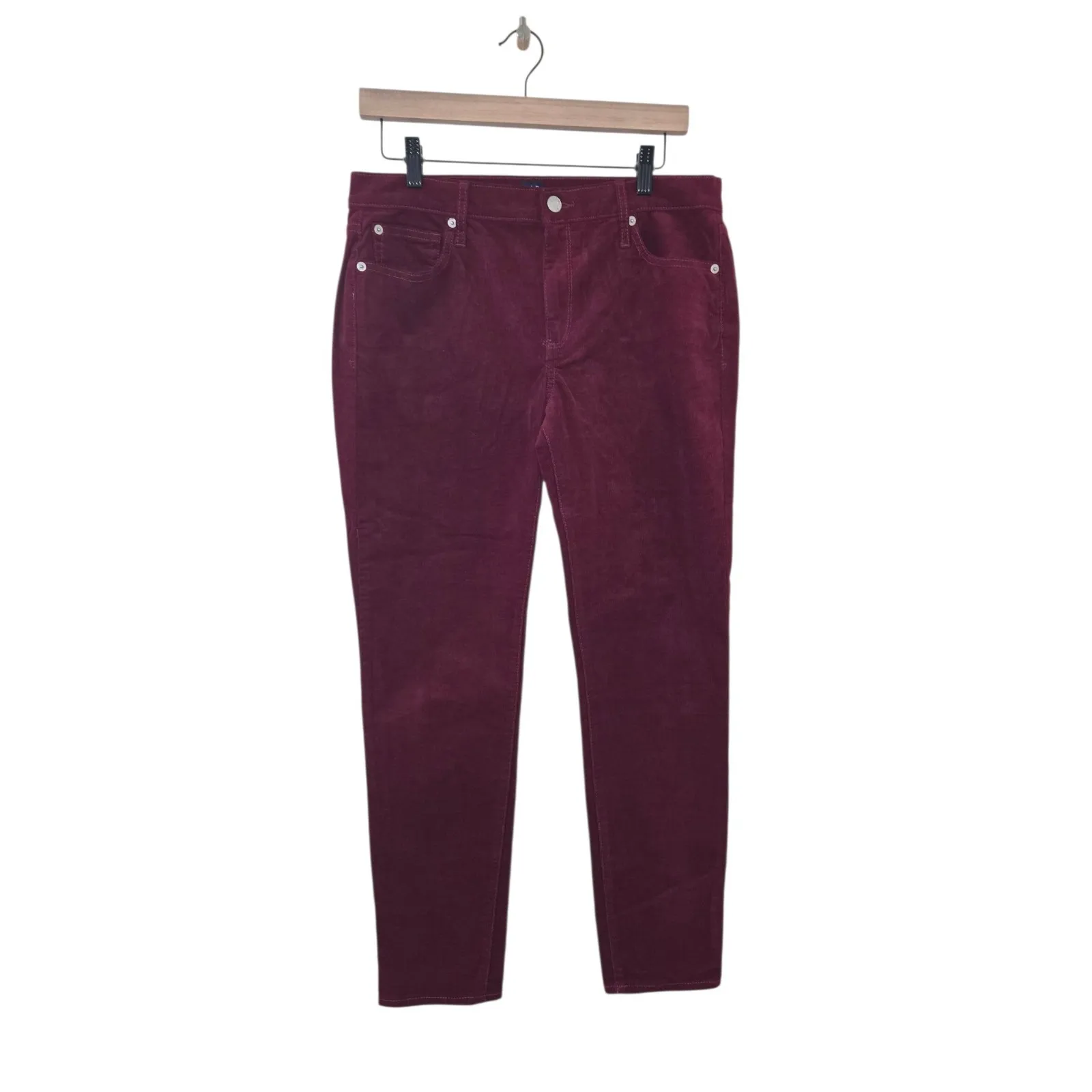 Gap 1969 Resolution True‎ Skinny Women's Stretch Maroon Denim Jeans Size 30 - Image 2