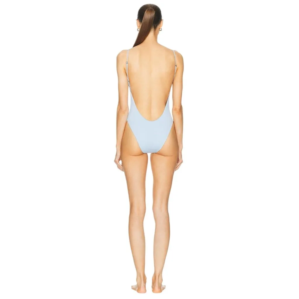 HAIGHT. Bethania One Piece Swimsuit in Celeste Blue Large New Womens - Image 2