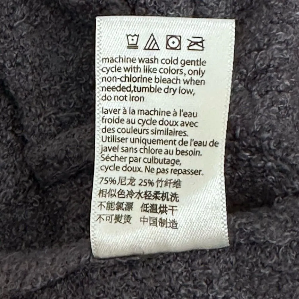 BAREFOOT DREAMS STYLE 452 Women's L XL Rounded Circle Cardigan Sweater Gray Cozy - Image 5