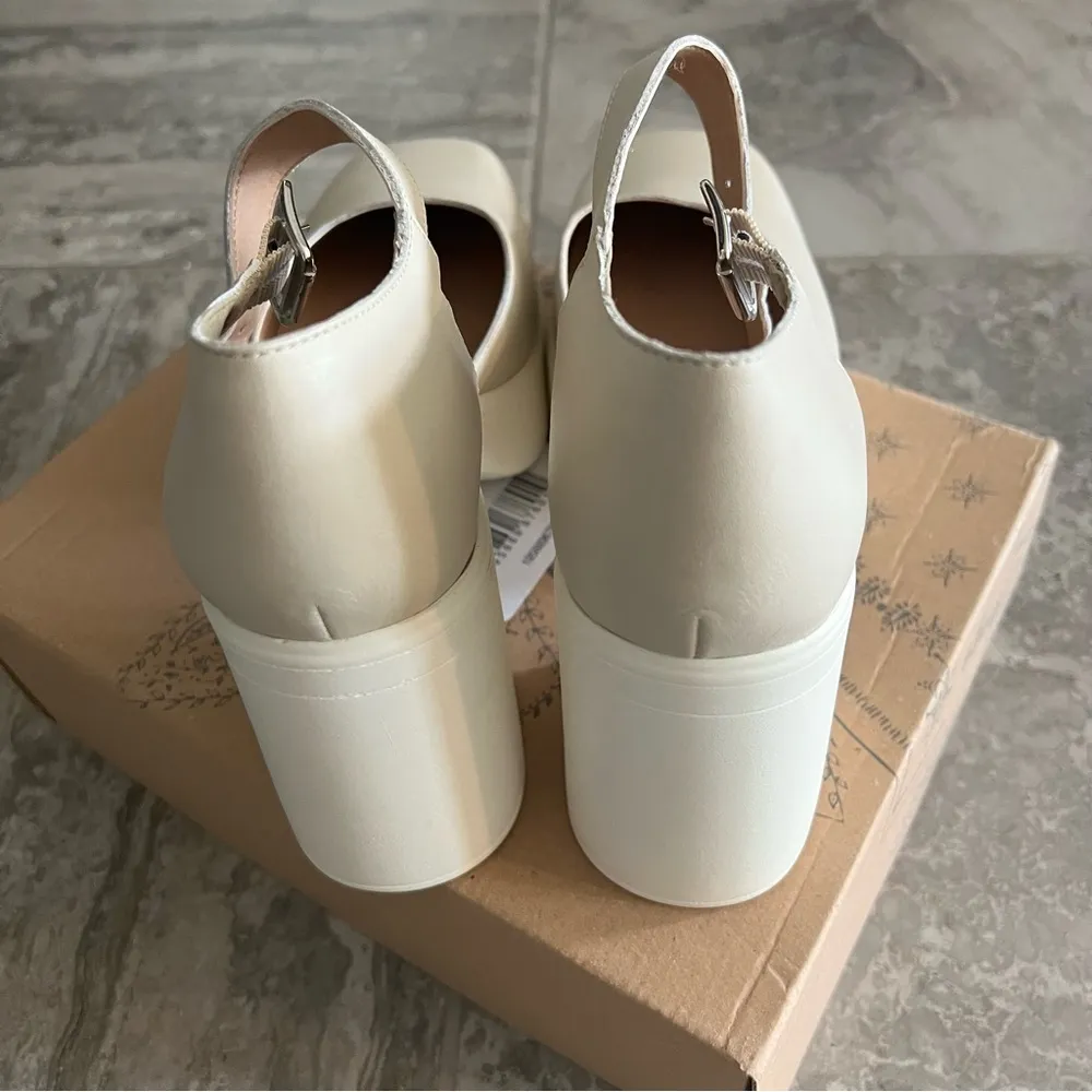 Free People Gwen Platform Mary Jane Shoes, Block Heel Moonlight Size 41, NWT - Image 13
