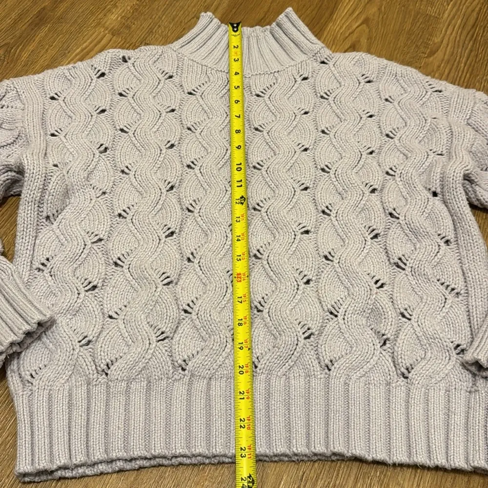 Vince Camuto Lavender Purple Chunky Knit Sweater Cable Knit - Image 2