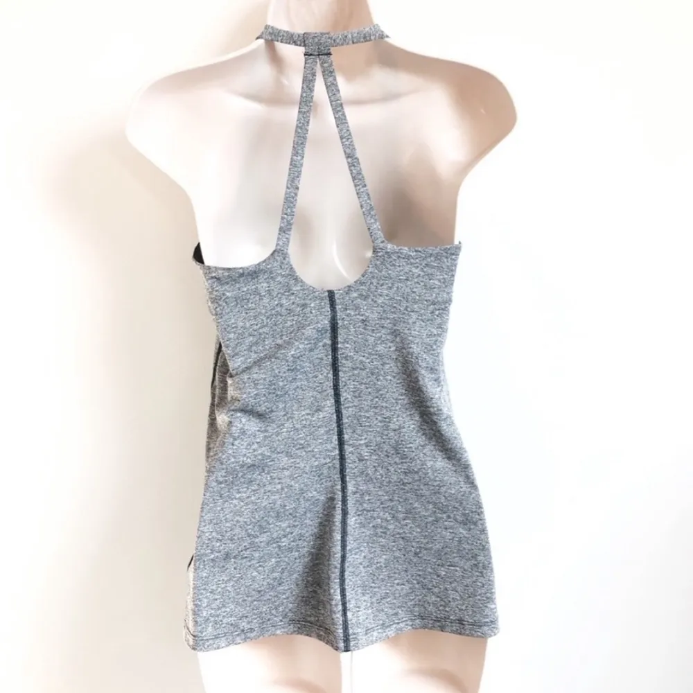 🆕 GAP Fit scoop neck heathered gray tank t… - Image 2