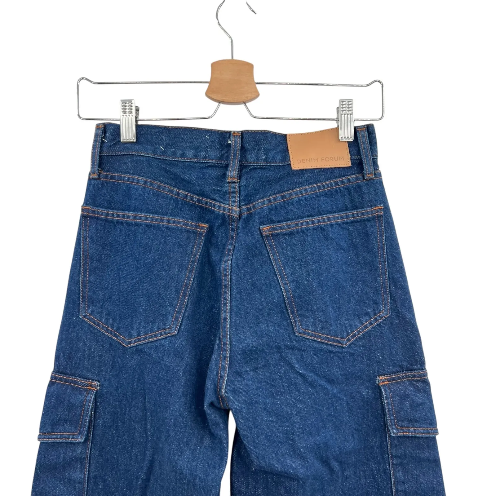 Aritzia Denim Forum The Farrah Cargo Hi-rise Jean Wide Leg Blue Size 25 - Image 9