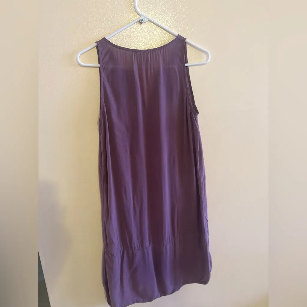 Forever 21 Drop Waist Split Hem Embroidered Neck Sleeveless Dress | Size XS Purple - Image 2