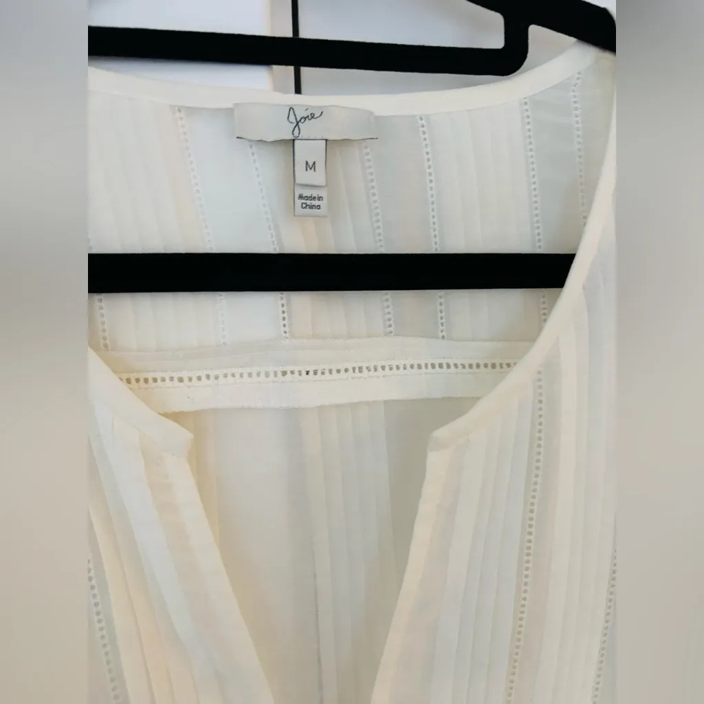 Joie cotton/silk white peasant blouse size medium - Image 3