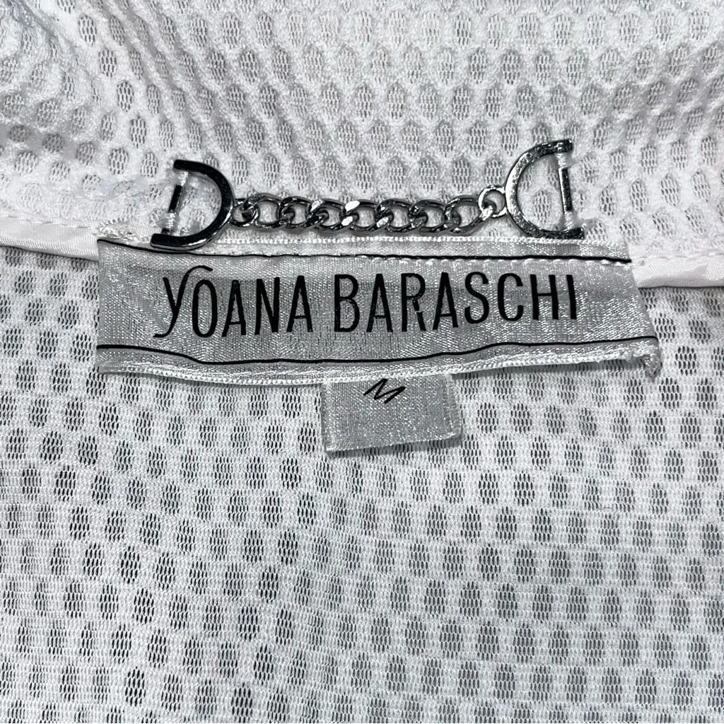Yoana Baraschi White Fast Track Mesh Sleeveless Vest Blazer size Medium - Image 6