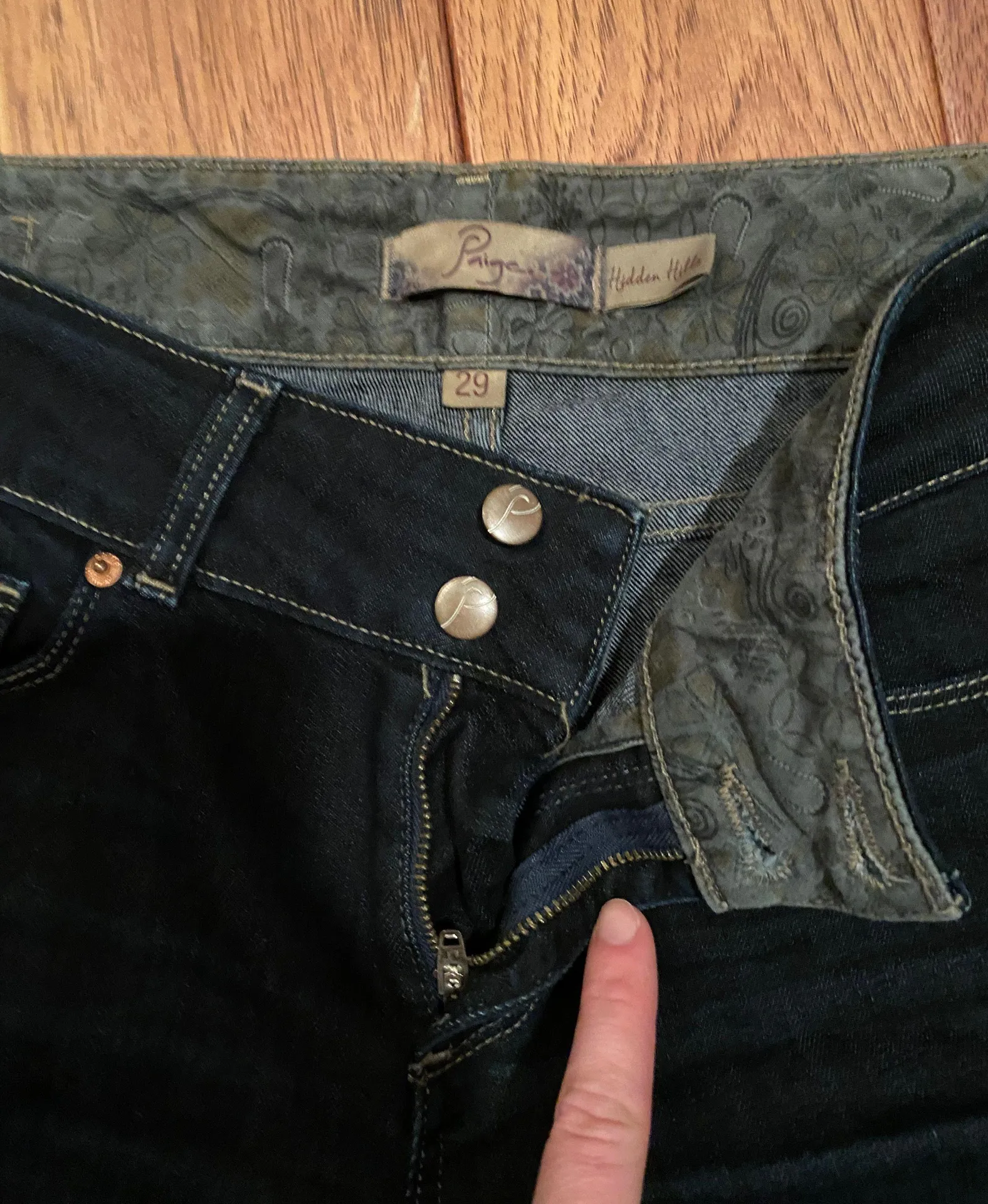 Low Waisted Dark Wash Jeans - Image 3