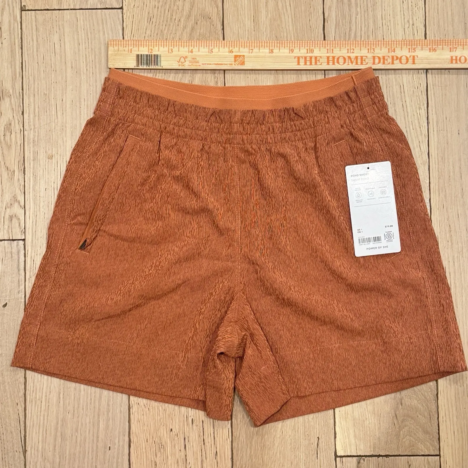 Athleta‎ Women's Echo Short 5" Quick Drying Breathable Brown Burnt Orange Size 4 - Image 5