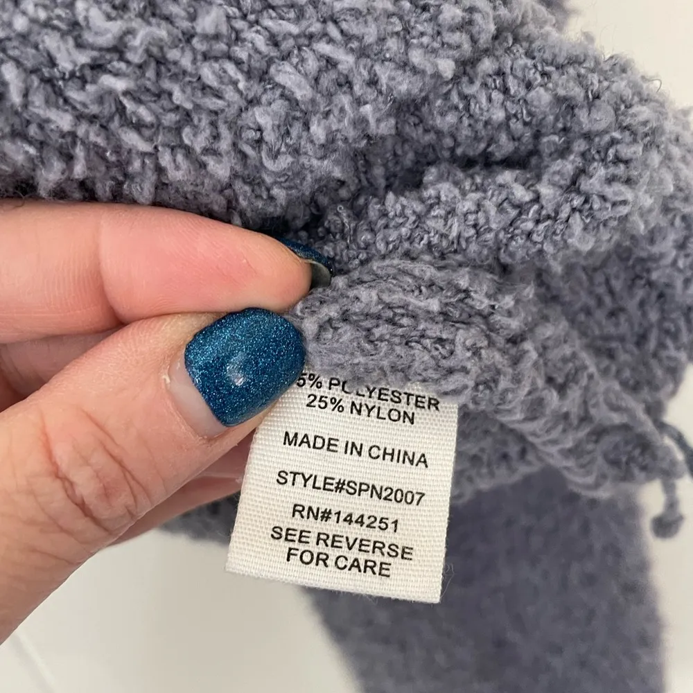 Sincerely Jules Fuzzy Boxy Sweater Blue Grey Crop Soft Women’s Size S - Image 10