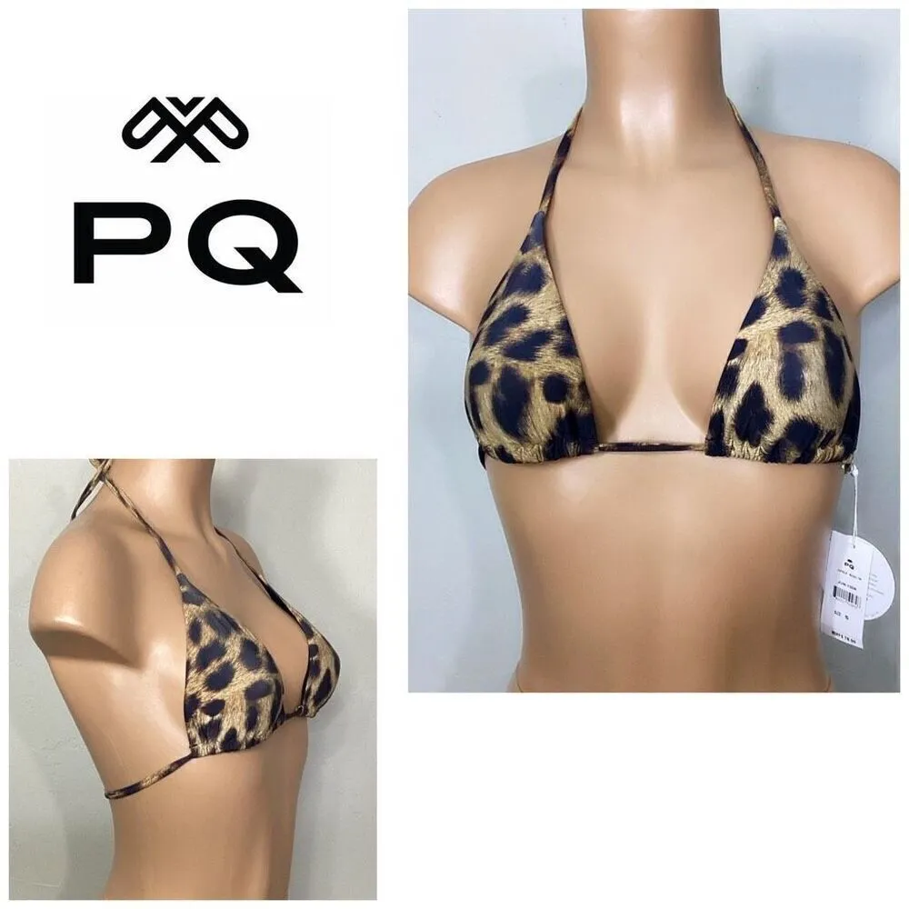 New. Pilyq cheetah bikini top. Small - Image 2