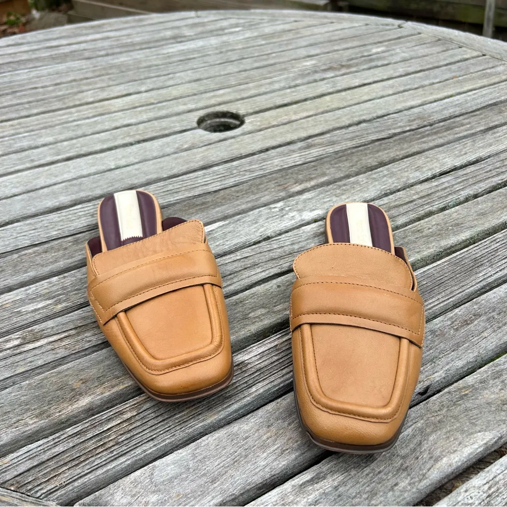 Franco Sarto Tan‎ Brown Leather Duval Mule Womens Slip On Mules Flats Size 7 - Image 3